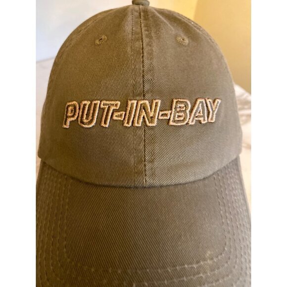 Put-In-Bay Green Embroidered Adjustable Hat Cap Ohio Beach Summer - Picture 2 of 7
